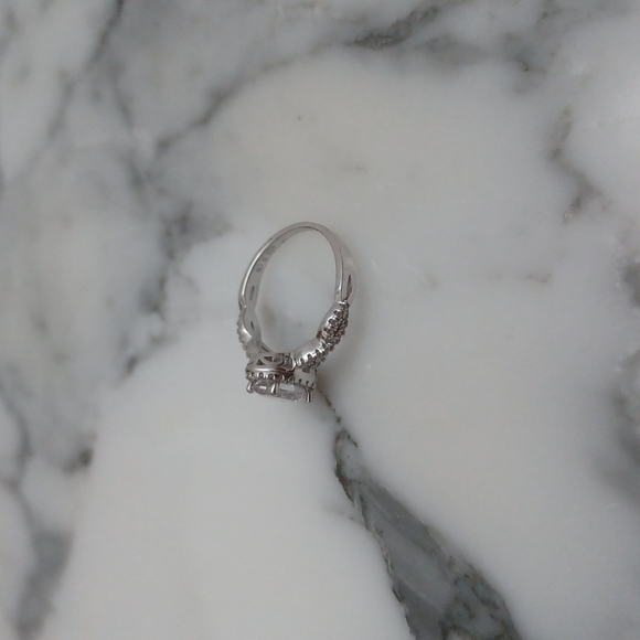 Engagement Ring Sterling Silver Cubic Zirconia Size 7 - Picture 3 of 16